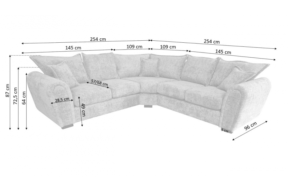 Camden Grey Enzo Fabric Corner Sofa - Furniture Instore