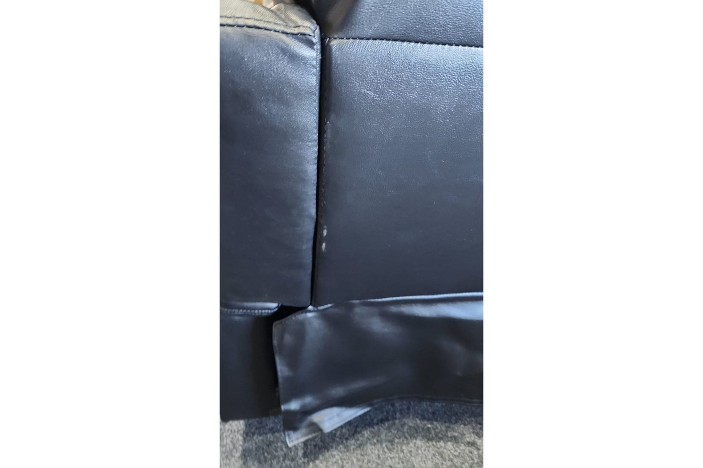 Outlet Roma Black Leather 3 Seater Recliner Sofa