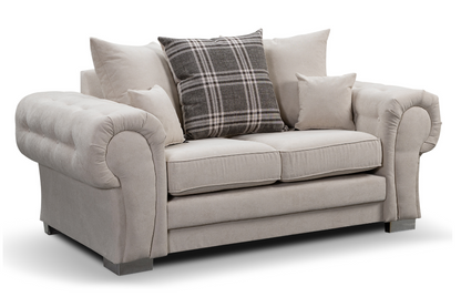 Verona Scatter Back Cream Fabric 2 Seater Sofa