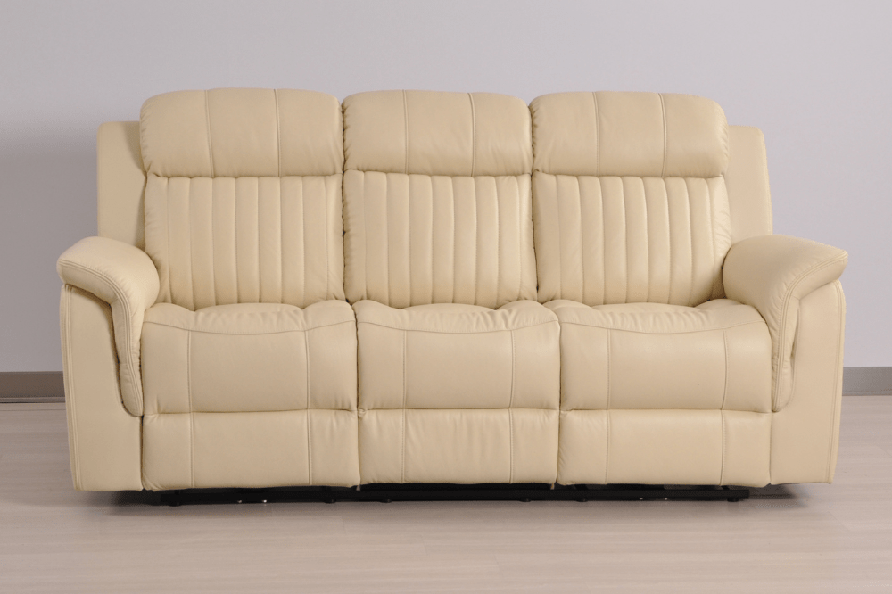 Cidliano Genuine Leather Cream Electric Power Recliner 3+2+1 Seater Sofa Set - Furniture Instore