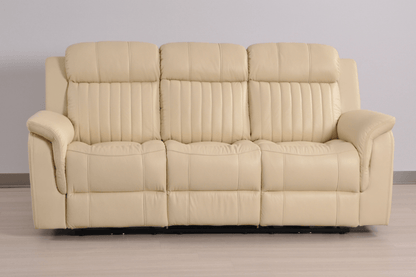 Cidliano Genuine Leather Cream Electric Power Recliner 3+2+1 Seater Sofa Set - Furniture Instore