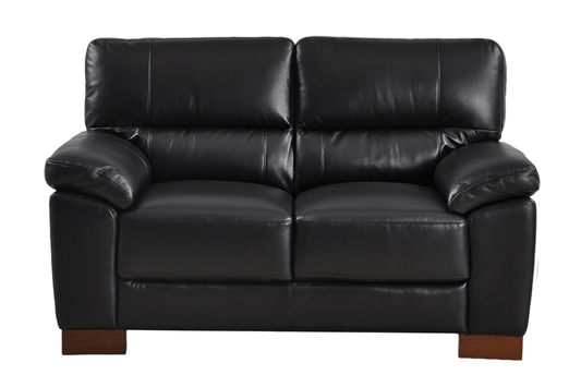 Dalmore Genuine Leather Black 2+1 Seater Sofa Set - Furniture Instore