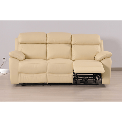 Dandrea Genuine Leather Cream Electric Power Recliner 3+3 Seater Sofa Set - Furniture Instore