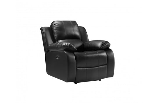 Valencia Genuine Leather Black Electric Power Recliner Armchair - Furniture Instore