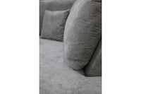 Carnaby Grey Fabric U Shape High Back Corner Sofa + Footstool - Furniture Instore