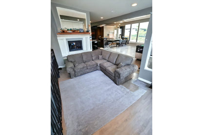 Verona High Back Grey Fabric Corner Sofa - Furniture Instore