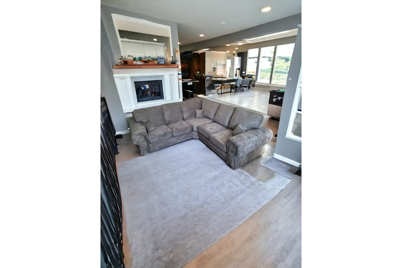Verona High Back Grey Fabric Corner Sofa - Furniture Instore