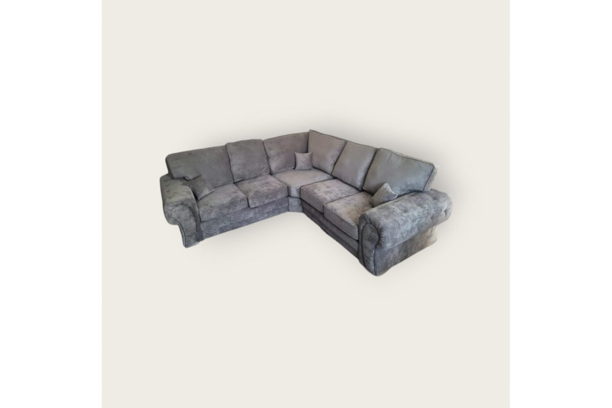 Verona High Back Grey Fabric Corner Sofa - Furniture Instore