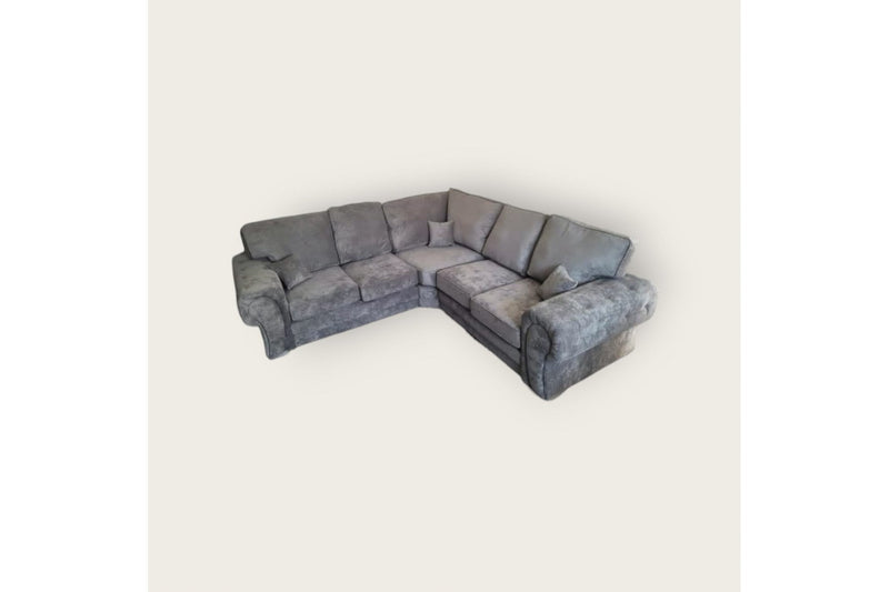 Verona High Back Grey Fabric Corner Sofa - Furniture Instore