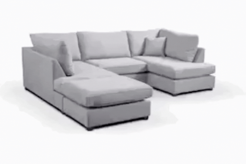 carnaby grey picture u shape showing sofa into a bed