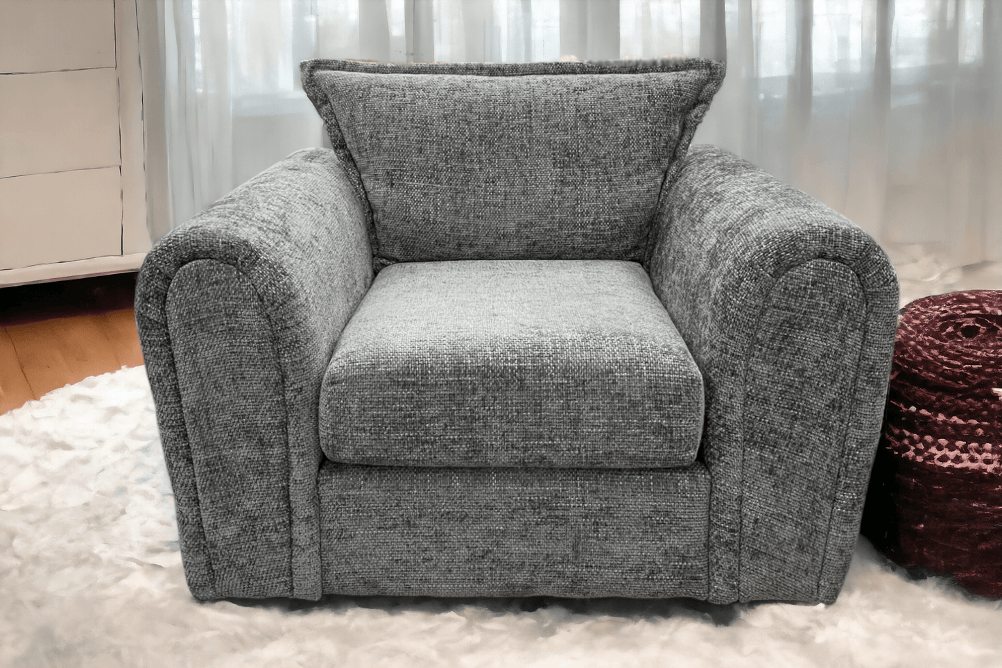 Camden Grey Fabric Armchair