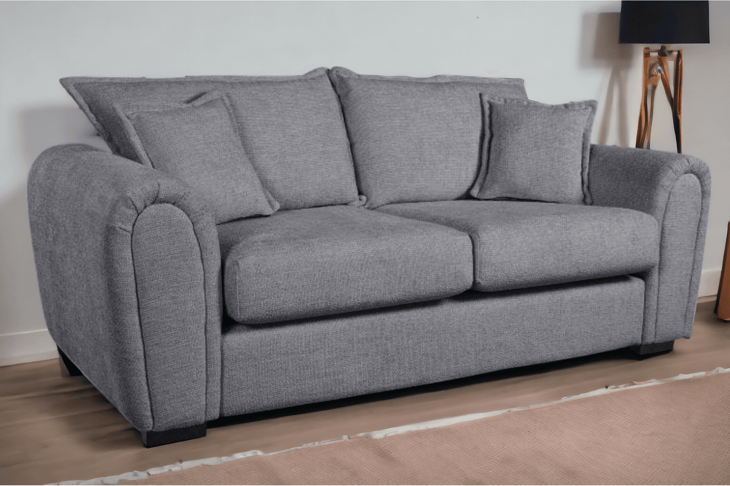 Camden Grey Fabric 3 Seater Sofa
