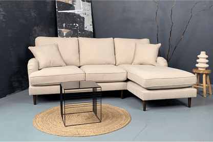 Rupert Beige Fabric Right Hand Corner Sofa - Furniture Instore