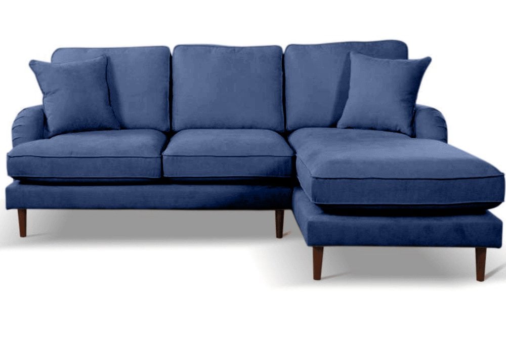 Rupert Navy Fabric Right Hand Corner Sofa - Furniture Instore