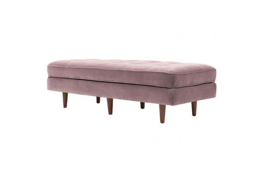 Scott Pink Velvet Footstool