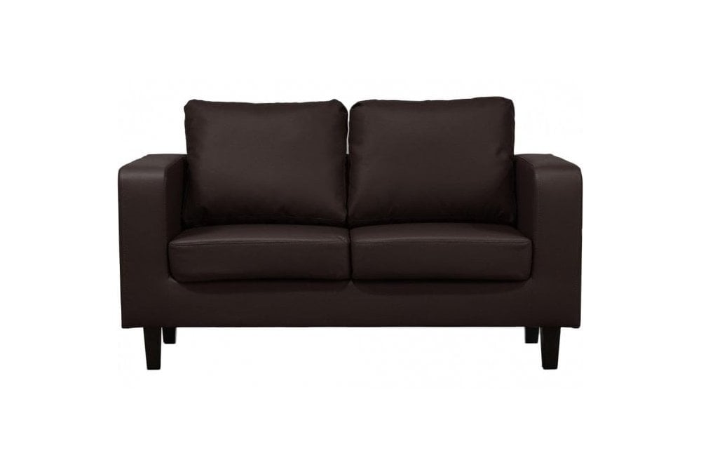 Outlet Box Brown Leather 2 Seater Sofa