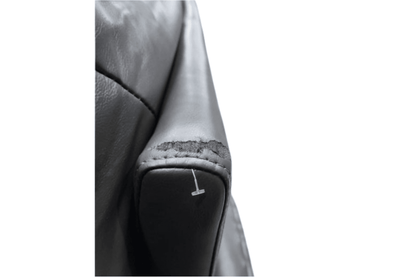 Outlet Verona Black  Leather 3 Seater Sofa