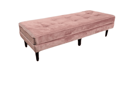 Scott Pink Velvet Footstool