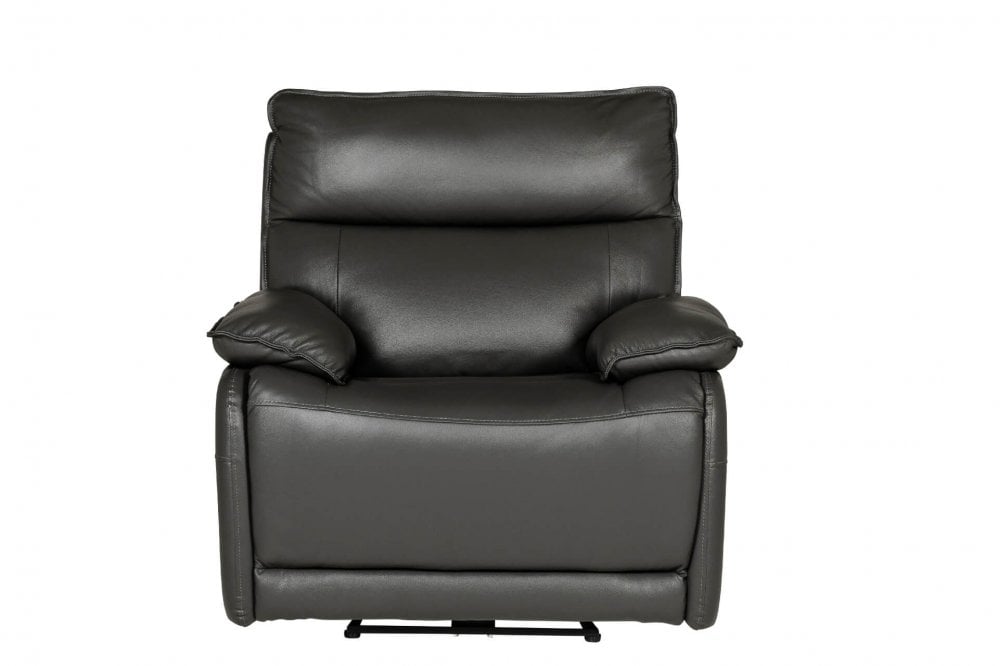 Turin Genuine Leather Grey  Electric Power Recliner Armchair