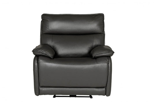 Turin Genuine Leather Grey  Electric Power Recliner Armchair