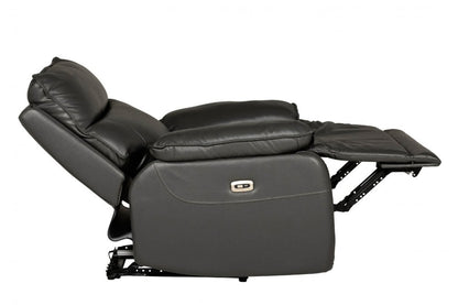 Turin Genuine Leather Grey  Electric Power Recliner Armchair