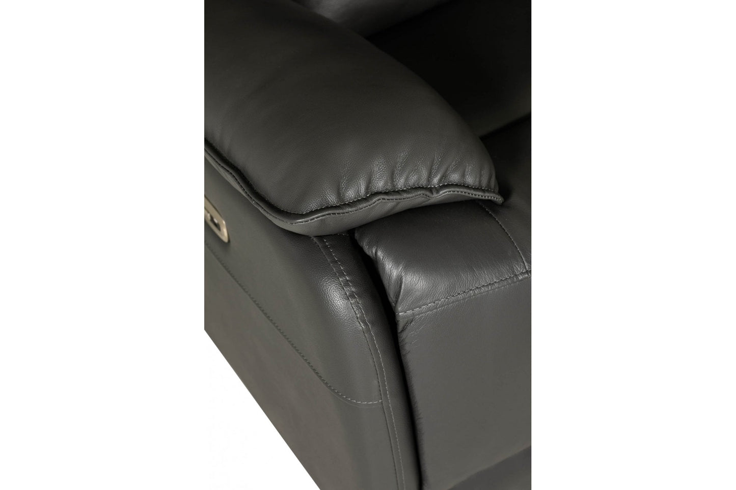 Turin Genuine Leather Grey  Electric Power Recliner Armchair