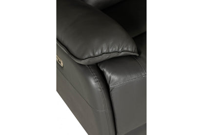 Turin Genuine Leather Grey  Electric Power Recliner Armchair