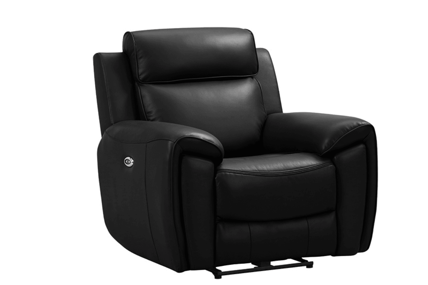 Annecy Genuine Leather Black Electric Power Recliner Armchair