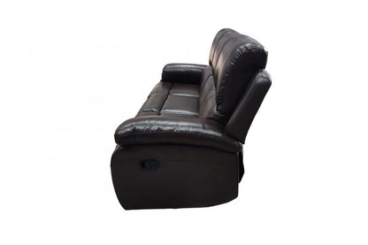 Outlet Roma Brown Leather 3 Seater Recliner Sofa