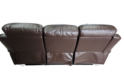 Outlet Roma Brown Leather 3 Seater Recliner Sofa