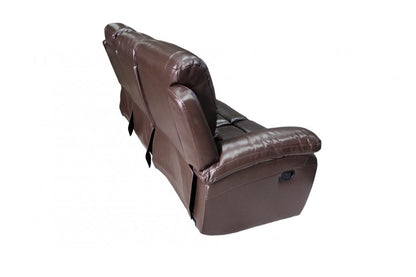Outlet Roma Brown Leather 3 Seater Recliner Sofa