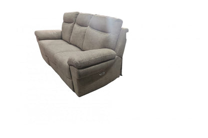 Outlet Tanya Beige Fabric Electric Recliner 3 Seater Sofa