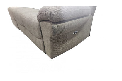 Outlet Tanya Beige Fabric Electric Recliner 3 Seater Sofa