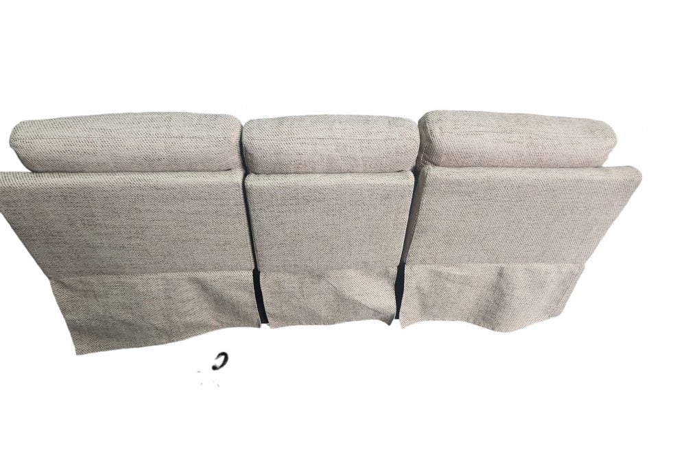 Outlet Tanya Beige Fabric Electric Recliner 3 Seater Sofa