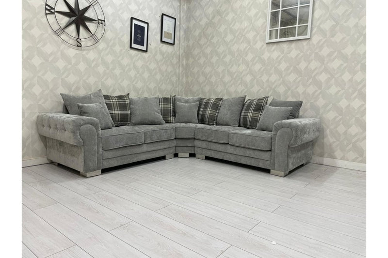 Verona Scatter Grey Fabric Corner Sofa - Furniture Instore