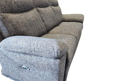 Outlet Tanya Brown Fabric Electric Recliner 3 Seater Sofa