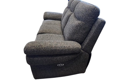Outlet Tanya Brown Fabric Electric Recliner 3 Seater Sofa