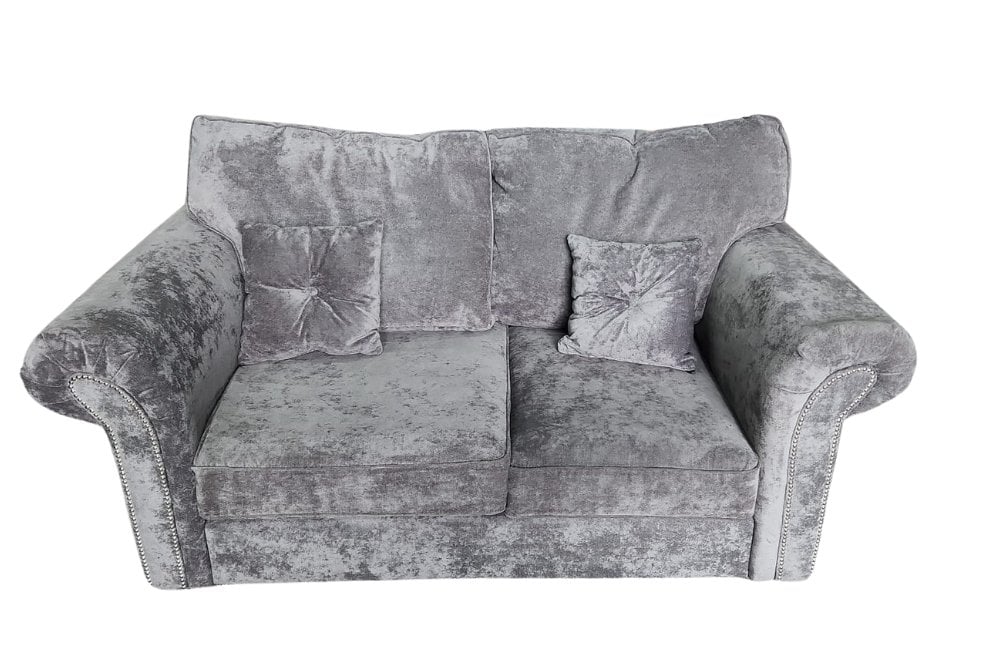 Outlet Glimmer Grey Fabric 2 Seater Sofa