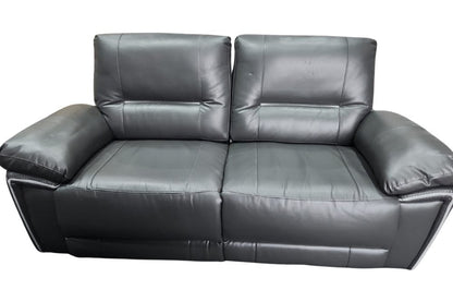 Outlet Henry Grey Leather Electric Recliner 3 Seater Sofa