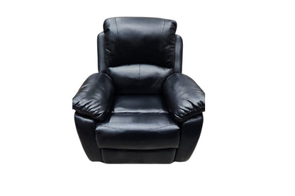 Outlet Roma Black Leather Recliner Armchair