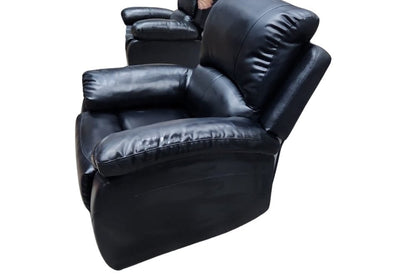 Outlet Roma Black Leather Recliner Armchair