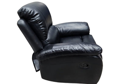 Outlet Roma Black Leather Recliner Armchair