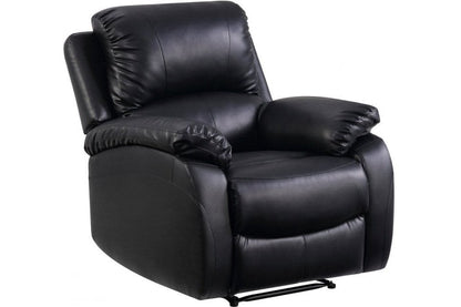 Outlet Roma Black Leather Recliner Armchair