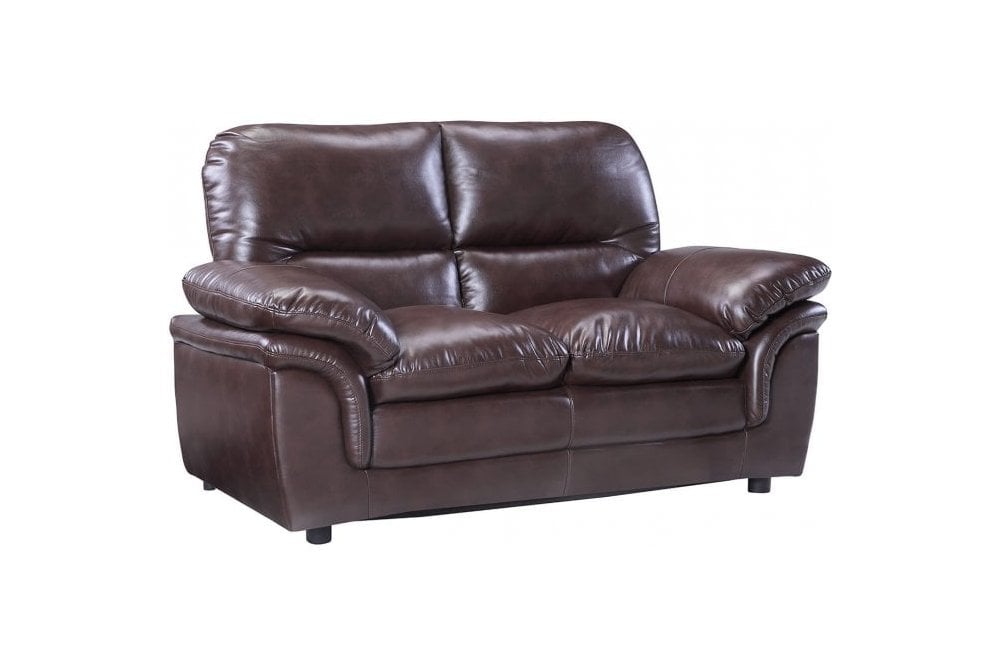 Outlet Verona Brown Leather 2 Seater Sofa
