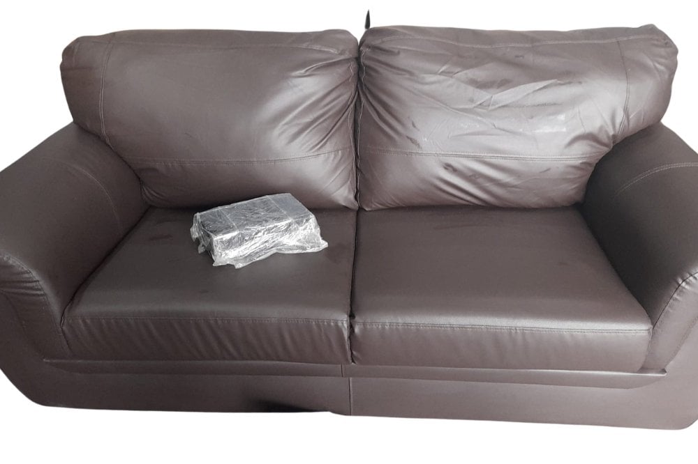 Outlet Lazar Brown Leather 3 Seater Sofa