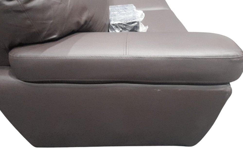Outlet Lazar Brown Leather 3 Seater Sofa