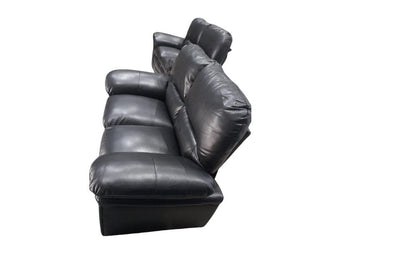 Outlet Verona Black Leather 2 Seater Sofa