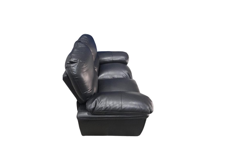 Outlet Verona Black Leather 2 Seater Sofa