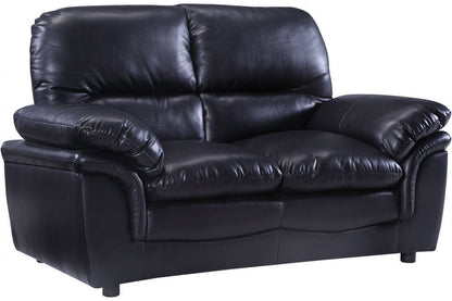 Outlet Verona Black Leather 2 Seater Sofa