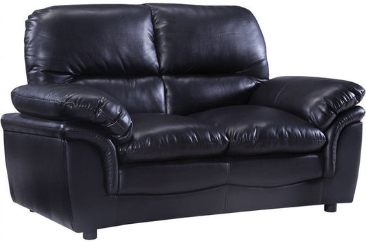 Outlet Verona Black Leather 2 Seater Sofa
